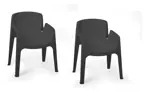 Silla Diseño Estilo Libre Apilable resistente Gris x 2