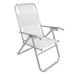 Reposera Plegable de Playa Aluminio 5 Posiciones Blanco