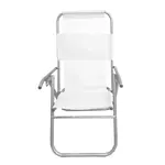 Reposera Plegable de Playa Aluminio 5 Posiciones Blanco