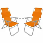 Reposera Plegable 5 Posiciones Naranja X2