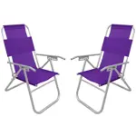 Reposera Plegable 5 Posiciones Violeta X2