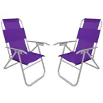 Reposera Plegable 5 Posiciones Violeta X2