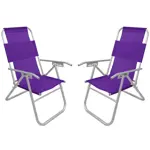 Reposera Plegable 5 Posiciones Violeta X2