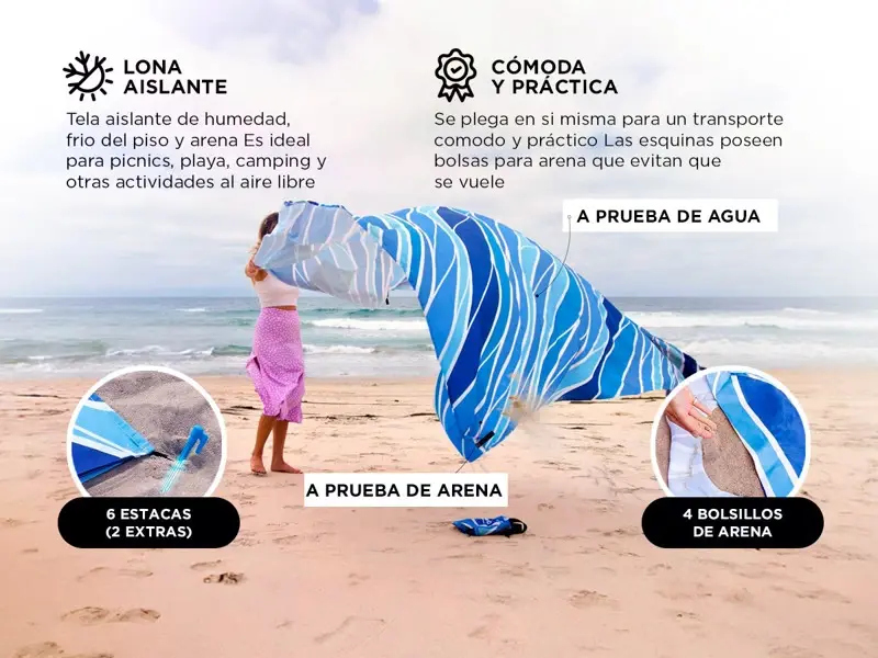Lona Playera Gadnic Impermeable Con Bolsa y Estacas