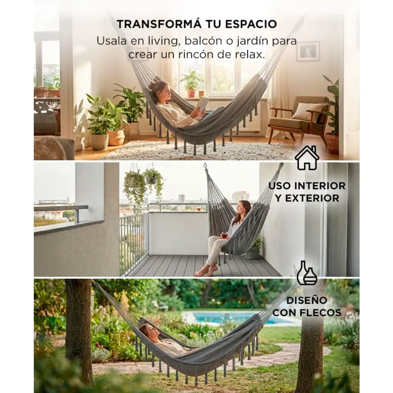 Hamaca Paraguaya Gadnic Silla Colgante Reforzada