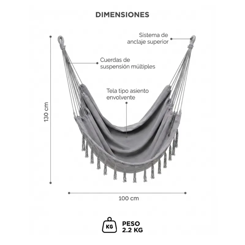 Hamaca Paraguaya Gadnic Silla Colgante Reforzada