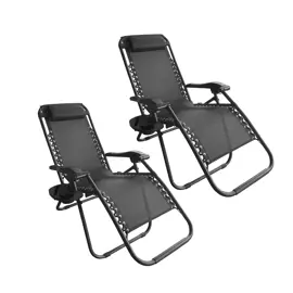 Combo X2 Reposera Plegable Gravedad Cero  Reclinable