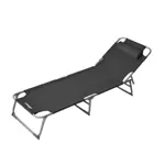 Reposera Plegable Reforzada Waggs 8 Posiciones Cama Exterior Negro