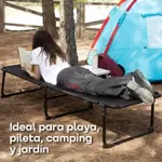 Reposera Plegable Reforzada Waggs 8 Posiciones Cama Exterior Negro