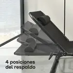 Reposera Plegable Reforzada Waggs 8 Posiciones Cama Exterior Negro