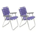 Sillón Violeta Tejido Plegable Posta Aluminio 3/4 1 Posición X 2unid