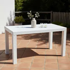 Mesa Plastica Rectangular Blanca Si...