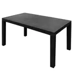 Juego Mesa De Jardin Plastico Rattan 140x80cm + 4 Sillas Negras