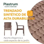 Juego de 4 Sillon De Plastico Chocolate Reforzadas Con Apoyabrazos Simil Rattan