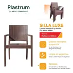Juego de 4 Sillon De Plastico Chocolate Reforzadas Con Apoyabrazos Simil Rattan