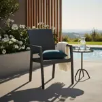 Juego de 6 Sillon De Plastico Negro Reforzadas Con Apoyabrazos Simil Rattan