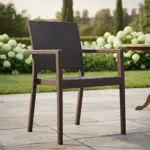 Juego de 6 Sillon De Plastico Chocolate Reforzadas Con Apoyabrazos Simil Rattan