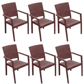 Juego De 6 Sillon De Plastico Choco...