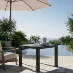 Mesa Plastica Cuadrada Simil Rattan 80x80x76cm Negra