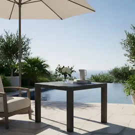 Mesa Plastica Cuadrada Simil Rattan...