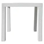 Mesa Plastica Cuadrada Simil Rattan 80x80x76cm Blanca