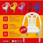 Juego 2 Sillas Plasticas Rojo Reforzada Infantiles Weekend