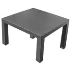 Mesa Ratona Plastica Cuadrada Simil Rattan 80x80x46cm Negra