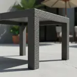 Mesa Ratona Plastica Cuadrada Simil Rattan 80x80x46cm Negra