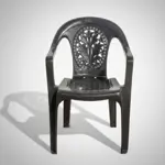 Juego 5 Sillas De Plastico Jardin Reforzadas Con Apoyabrazos Moon Negras