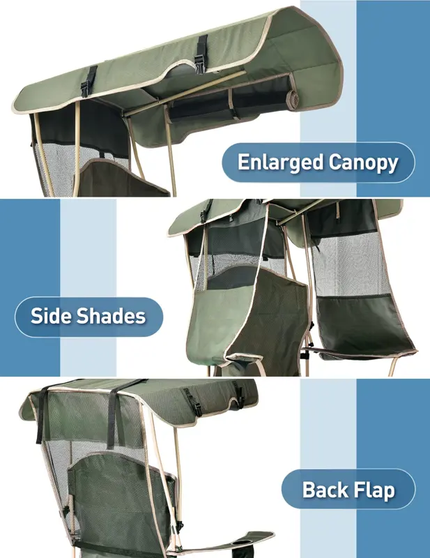 Silla Camping Docusvect con Sombrilla Adulto Verde Oliva