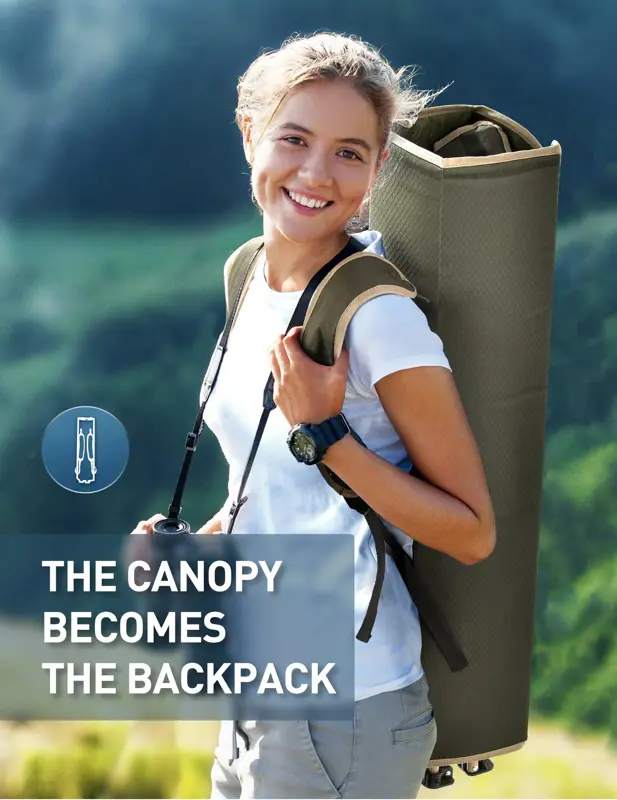 Silla Camping Docusvect con Sombrilla Adulto Verde Oliva