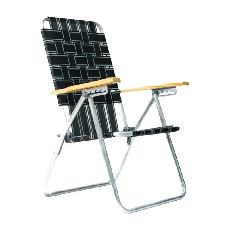 reposera silla aluminio descansar 80001 5 posicion plegable negro/blanco