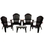 JUEGO DE 4 SILLONES MIAMI CON MESA PUKET NEGRO ECOLOGICO