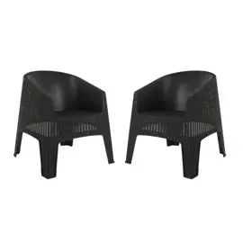 Set De 2 Sillones Ibiza Negros Simi...