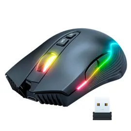 Mouse Negro Inalámbrico Gamer  Cw905 Con Luz Rgb