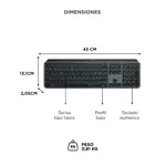 Teclado Bluetooth Logitech MX Keys S Escritura Precisa Retroiluminado Multidispositivo
