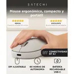Mouse Inalámbrico Satechi OntheGo™ Bluetooth Batería Recargable USB-C Beige