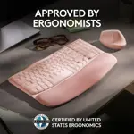 Teclado Logitech Wave Keys inalámbrico ergonómico Rose