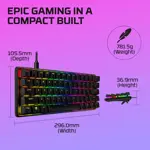 Teclado mecánico para juegos HyperX Alloy Origins 60 Black