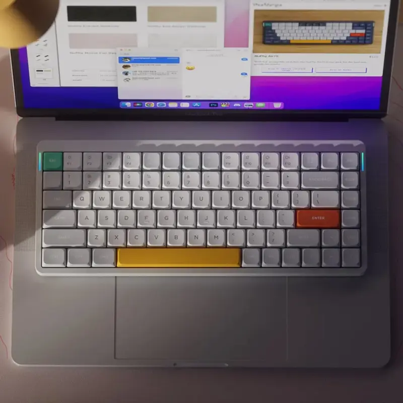 Teclado nuphy Air75 V2 inalámbrico RGB hot swap blanco