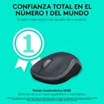 Mouse inalámbrico Logitech M185 gris con receptor nano