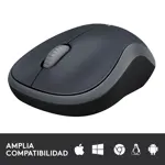 Mouse inalámbrico Logitech M185 gris con receptor nano