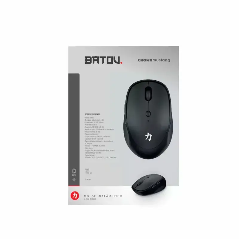 Mouse Inalambrico Batou Crown Mustang Wirelees 2,4 Ghz Plug And Play