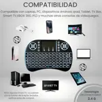 Mini Teclado Inalambrico Retroiluminado Con Touch Pad Para Smart Tv Android Pc Global
