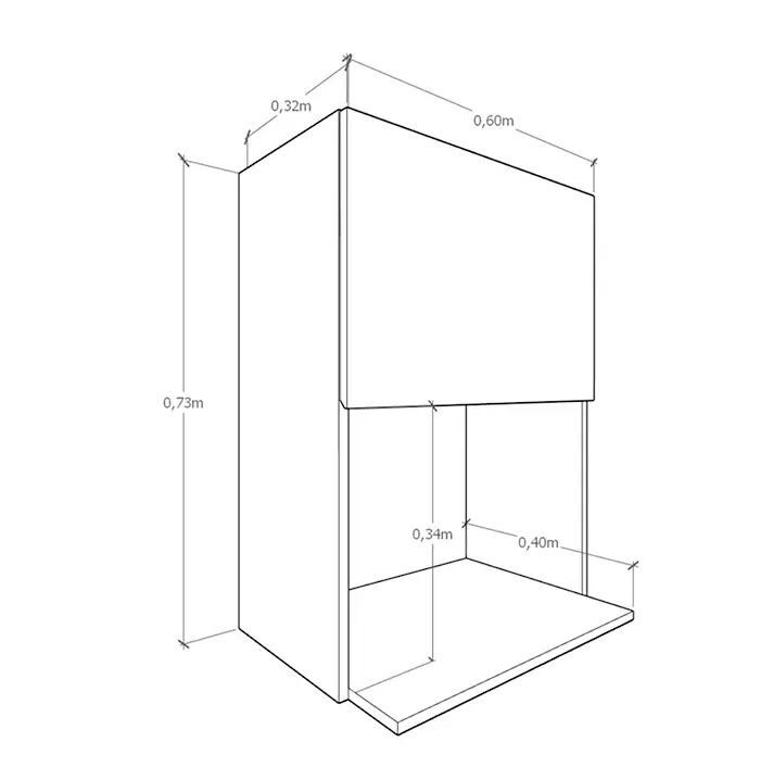 ALACENA 0.60 PORTAMICRO 85006 BL TABLES