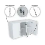 Mueble Alacena Cocina 3 Puertas Melamina 120cm Color Blanco Centro Estant