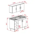 COMBO COCINA 1.20 EXPRESS BLANCO MELAMINA S/BACHA