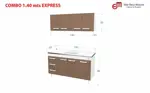 COMBO COCINA 1.40 EXPRESS BLANCO MELAMINA S/BACHA