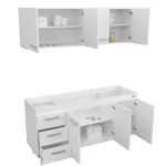 COMBO COCINA 1.60 EXPRESS BLANCO MELAMINA S/BACHA