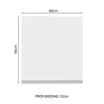 Alacena Madesa Glamy 1 Puerta 2 Compartimentos 60cm Blanco
